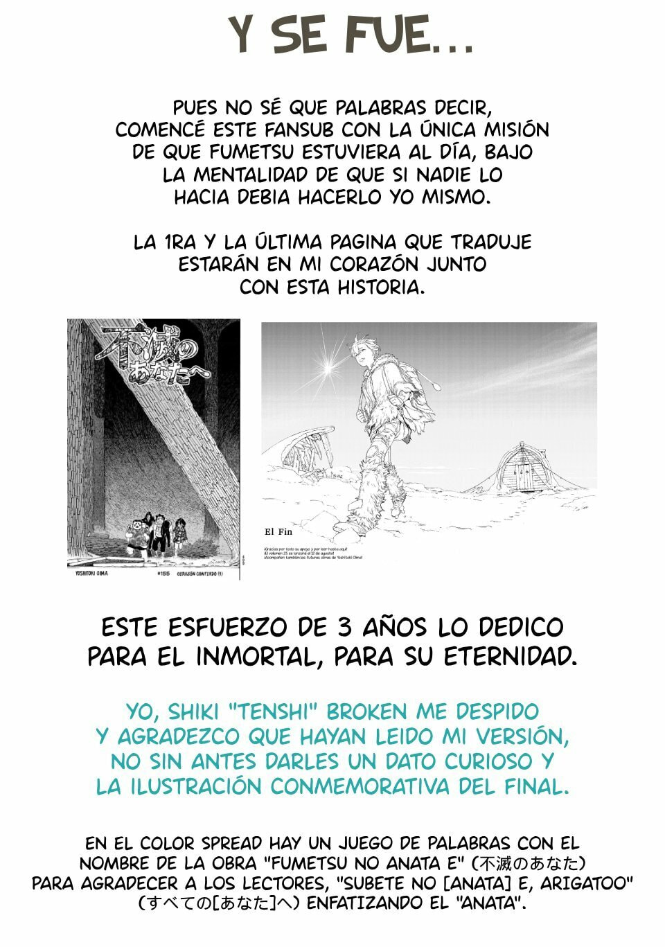 Read To Your Eternity ES Manga Online